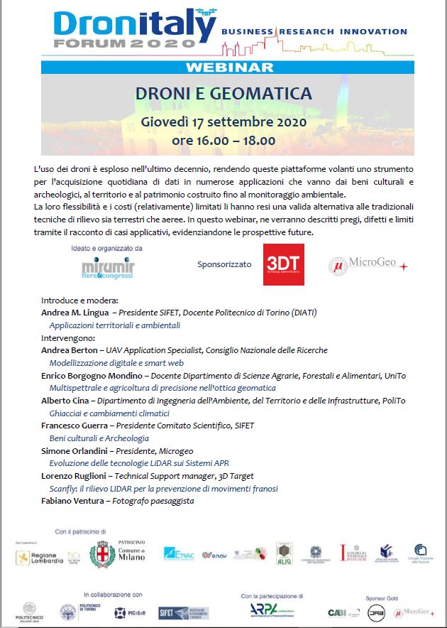 20200917 DRONITALY Webinar Droni e geomatica
